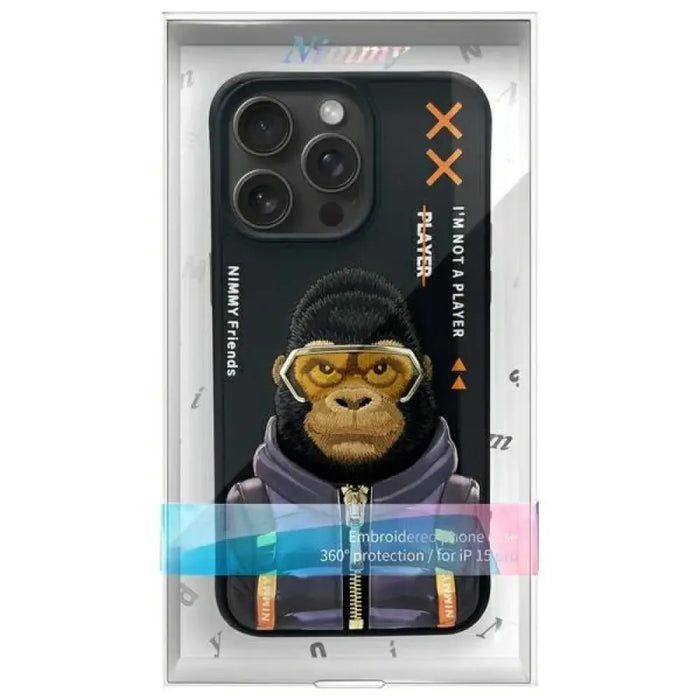 Nimmy Cool&Cute 2.0 Monkey Case за iPhone 15 Pro - черен