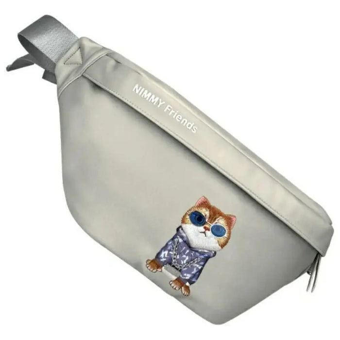 Nimmy Crossbody Glasses Cool Cat Чанта за рамо - сива