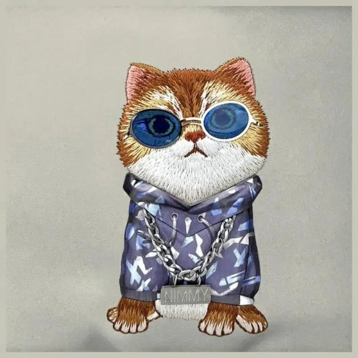 Nimmy Crossbody Glasses Cool Cat Чанта за рамо - сива