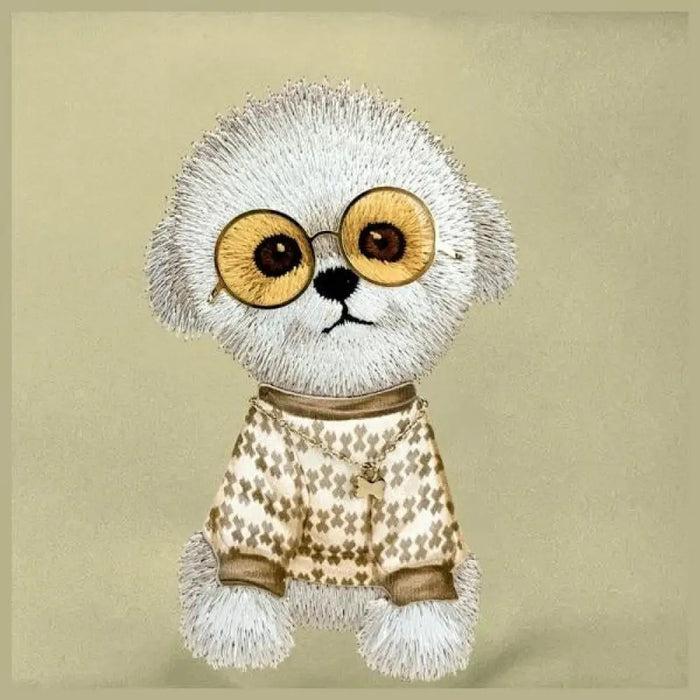 Nimmy Crossbody Glasses Cool Dog Чанта за рамо - зелена