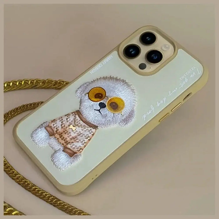 Nimmy Glasses Cool Case за iPhone 15 Pro - бежов