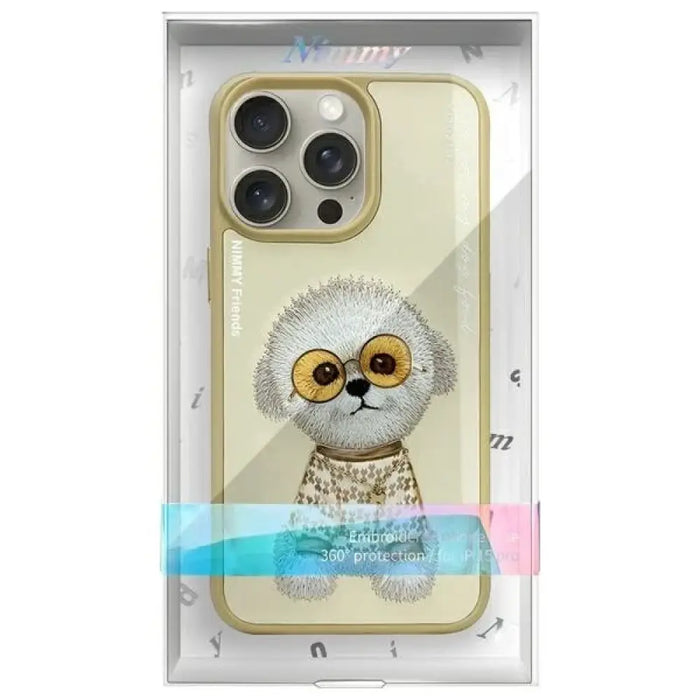 Nimmy Glasses Cool Case за iPhone 15 Pro Max - бежов