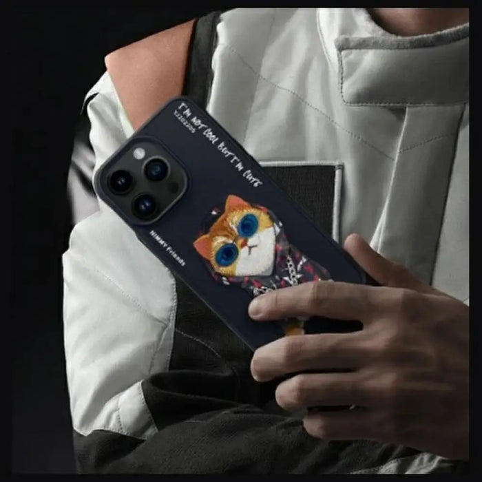 Nimmy Glasses Cool Cat Case за iPhone 15 Pro - черен