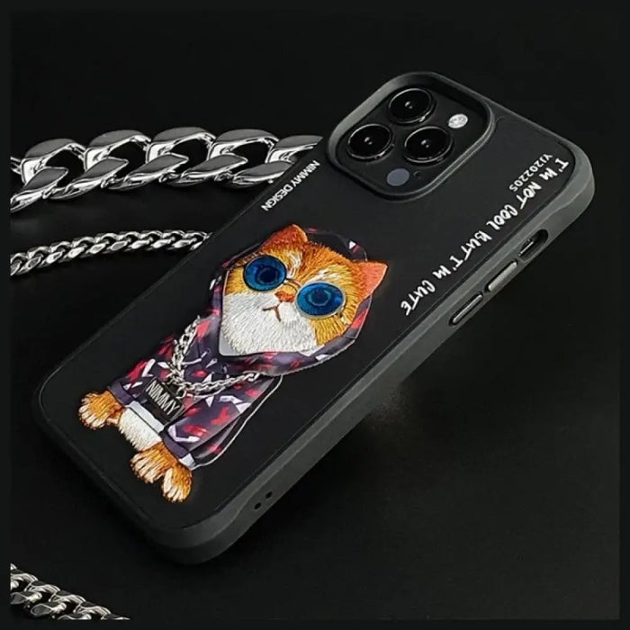 Nimmy Glasses Cool Cat Case за iPhone 15 Pro - черен