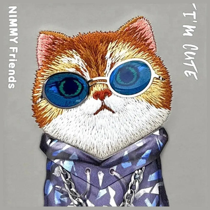 Nimmy Glasses Cool Cat Case за iPhone 15 Pro - сив