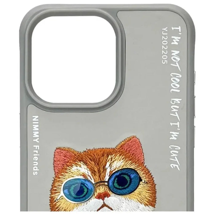 Nimmy Glasses Cool Cat Case за iPhone 15 Pro - сив