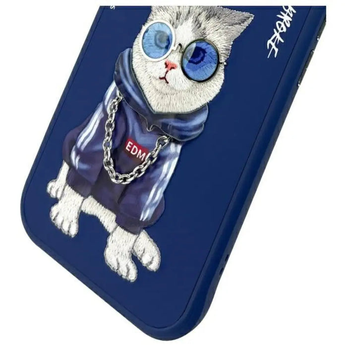 Nimmy Glasses Cool Cat Case за iPhone 15 - син