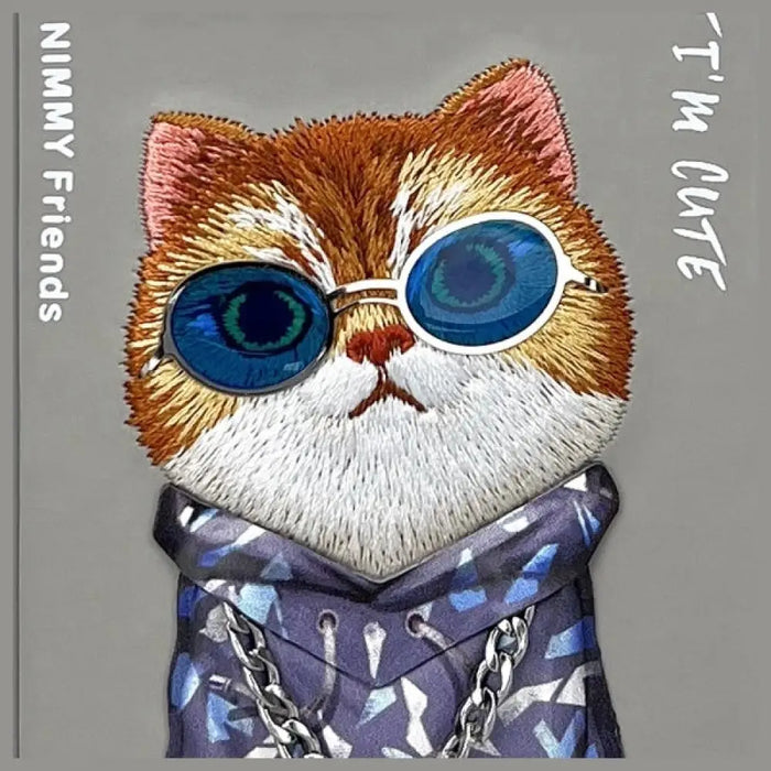 Nimmy Glasses Cool Cat Case за iPhone 16 Pro Max - сив
