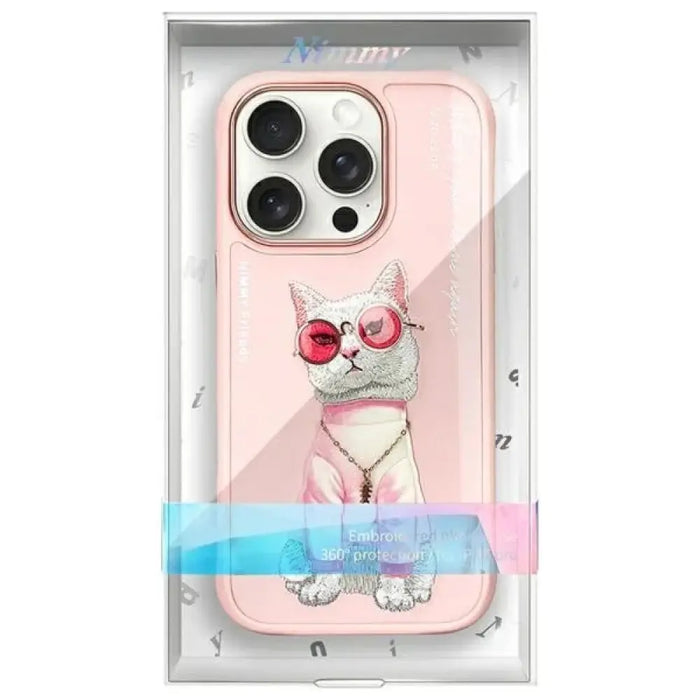 Nimmy Glasses Cool Cat Case за iPhone 16 Pro - розов