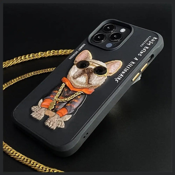 Nimmy Glasses Cool Dog Case за iPhone 15 Pro - черен