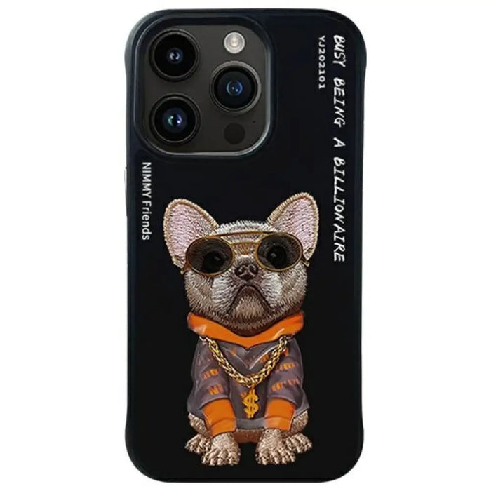 Nimmy Glasses Cool Dog Case за iPhone 15 Pro - черен