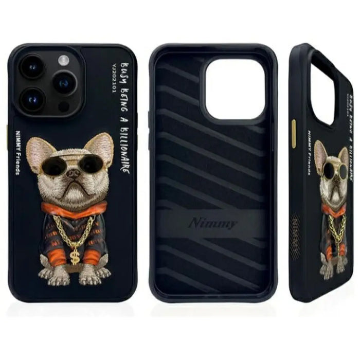 Nimmy Glasses Cool Dog Case за iPhone 15 Pro - черен