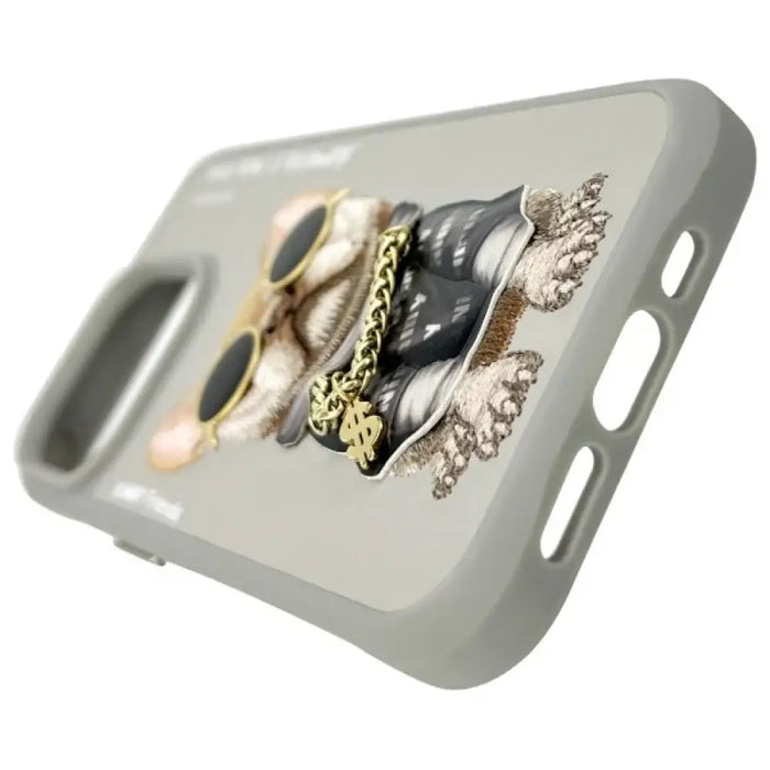 Nimmy Glasses Cool Dog Case за iPhone 15 Pro Max - сив