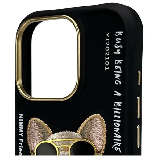 Nimmy Glasses Cool Dog Case за iPhone 16 Pro - черен