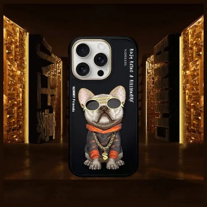 Nimmy Glasses Cool Dog Case за iPhone 16 Pro - черен