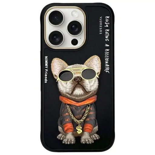 Nimmy Glasses Cool Dog Case за iPhone 16 Pro Max - черен