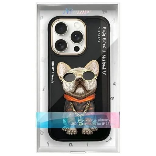 Nimmy Glasses Cool Dog Case за iPhone 16 Pro Max - черен