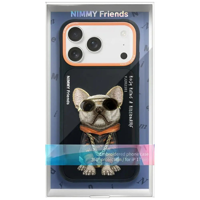 Nimmy Glasses Cool Dog Case за iPhone 17 Pro Max - черен