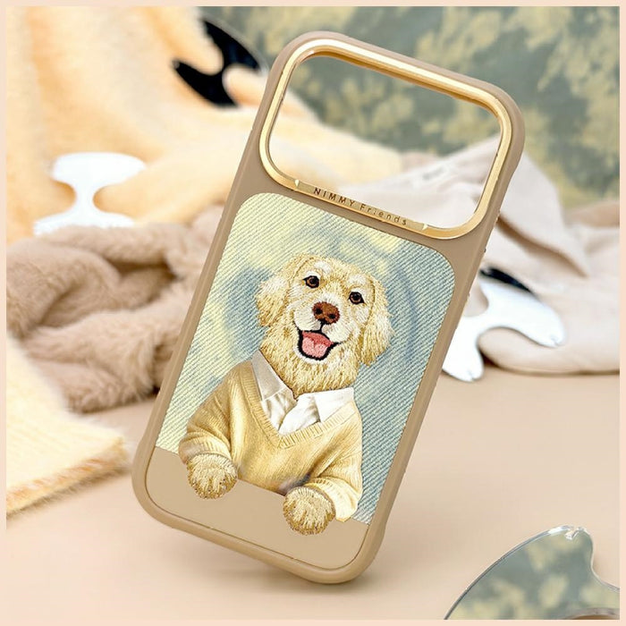 Калъф Nimmy Gentle Pets Series Dog MagSafe за iPhone 17 Pro - кафяв