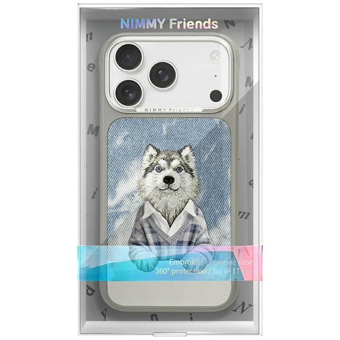 Калъф Nimmy Gentle Pets Series Dog MagSafe за iPhone 17 Pro - сив