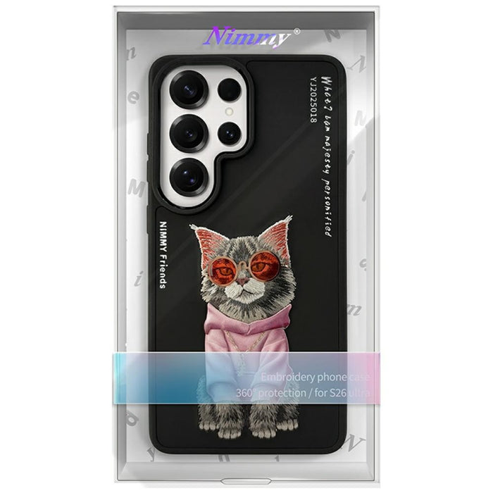 Калъф Nimmy Glasses Cool Cat за Samsung Galaxy S26 Ultra - черен