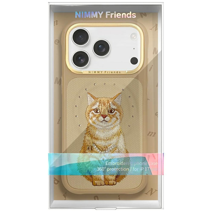 Калъф Nimmy Lucky Fashion Cat MagSafe за iPhone 17 Pro - кафяв