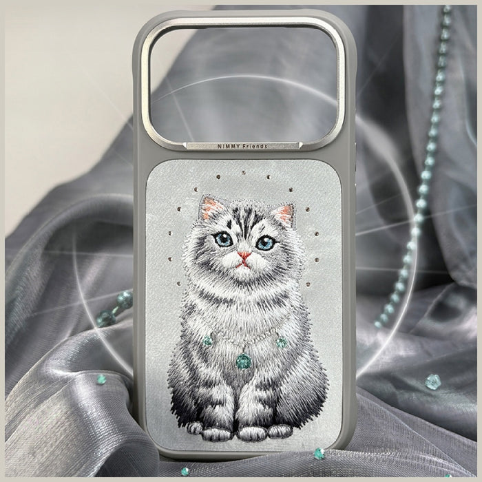 Калъф Nimmy Lucky Fashion Cat MagSafe за iPhone 17 Pro Max - сив