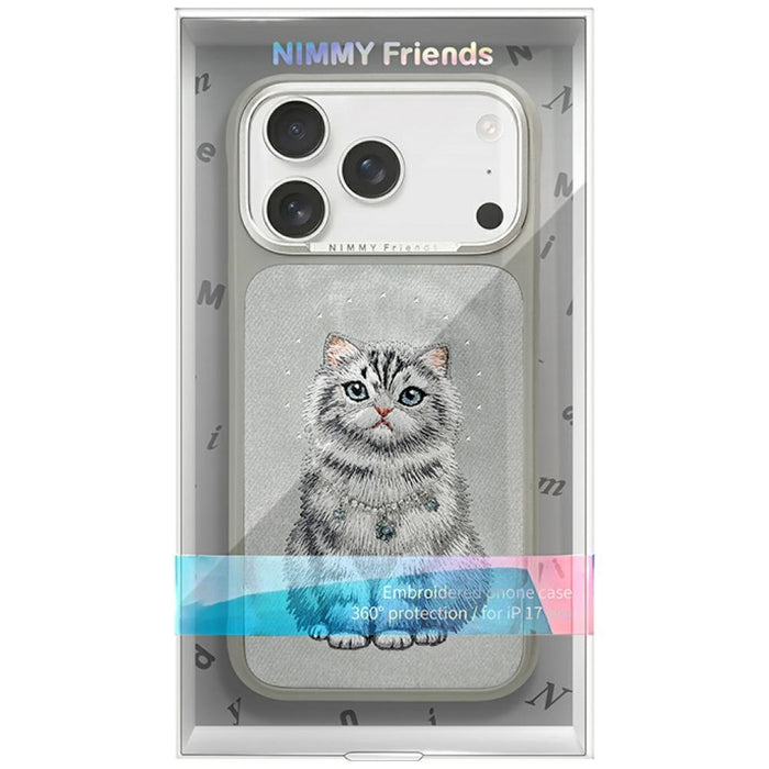 Калъф Nimmy Lucky Fashion Cat MagSafe за iPhone 17 Pro Max - сив