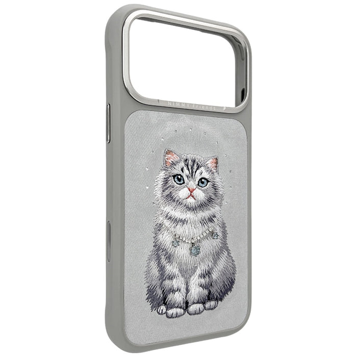 Калъф Nimmy Lucky Fashion Cat MagSafe за iPhone 17 Pro - сив