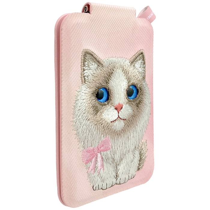 Nimmy New Big-Eye Cute Pets 2.0 Магнитен портфейл с поставка за телефон за котки - розов