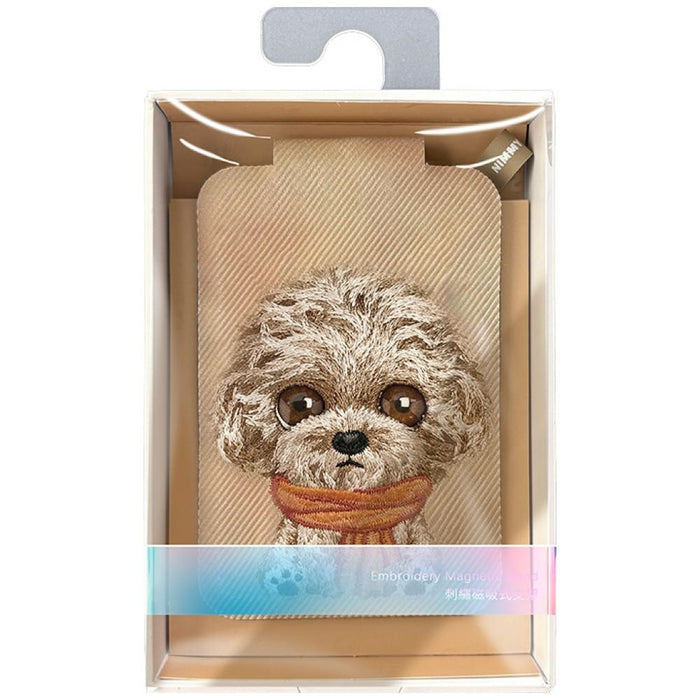 Nimmy New Big-Eye Cute Pets 2.0 Магнитен портфейл за кучета със стойка за телефон - кафяв