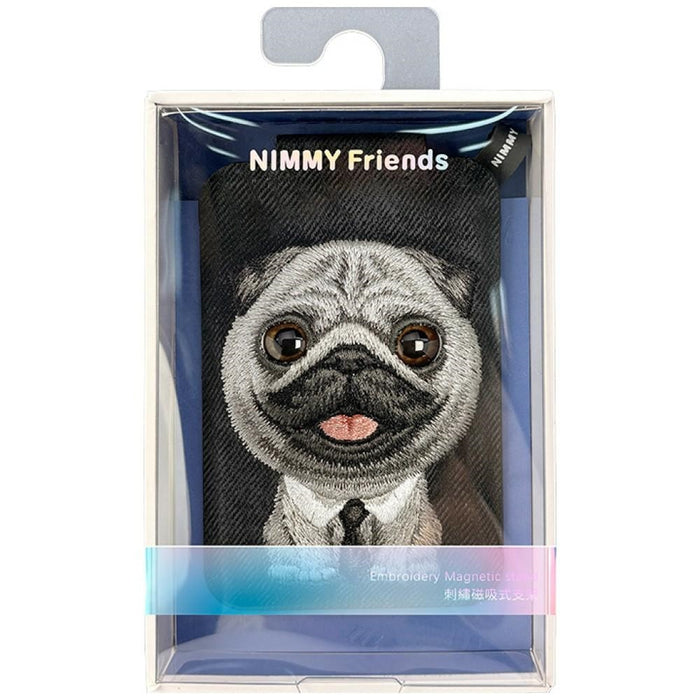 Nimmy New Big-Eye Cute Pets 2.0 Магнитен портфейл за кучета със стойка за телефон - черен