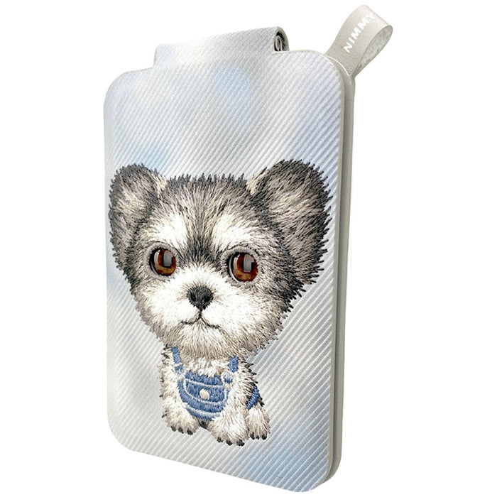 Nimmy New Big-Eye Cute Pets 2.0 Магнитен портфейл за кучета със стойка за телефон - сив