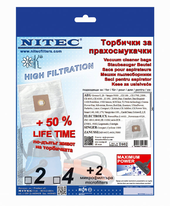Торбичка за прахосмукачка NITEC T602