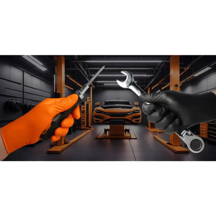НИТРИЛНИ РЪКАВИЦИ 3D 50БР ОРАНЖЕВИ L