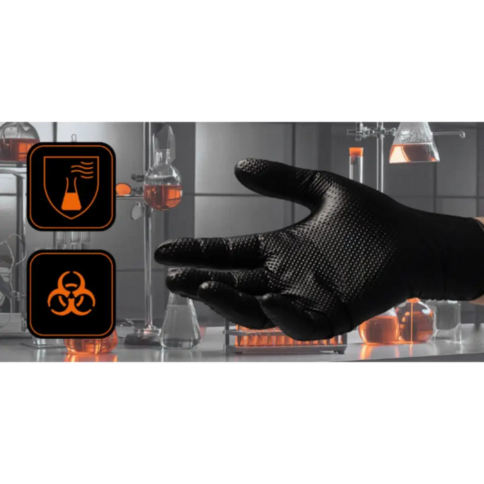 НИТРИЛНИ РЪКАВИЦИ 3D 50БР ЧЕРНИ L