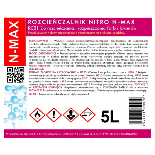 NITRO RC-01 N-MAX 5L разредител разтворител