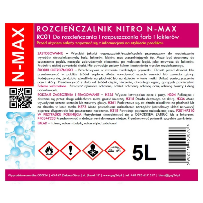 NITRO RC-01 N-MAX 5L разредител разтворител