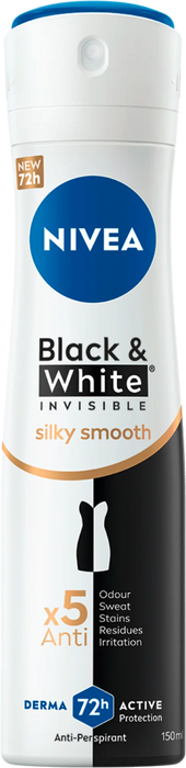 Деоспрей Black&White Invisible Silky Smooth, 150 ml