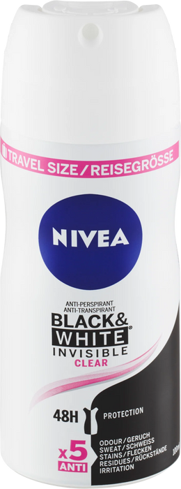 Дезодорант Black & White Invisible Clear, мини опаковка, 100 ml
