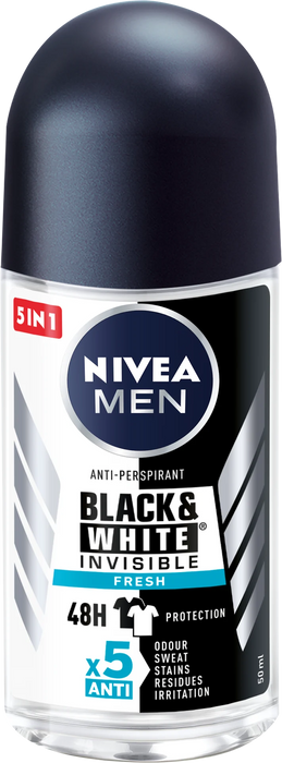 Рол-он Black&White Invisible fresh, 50 ml