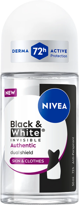 Рол-он Black&White Invisible Authentic, 50 ml