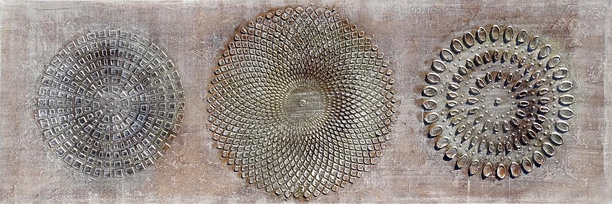 МАСЛЕНА КАРТИНА КАНВАС  120x40 КРЪГОВЕ