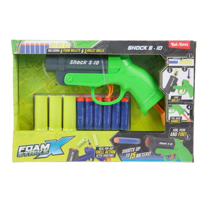 TToys Foam Strike X Пистолет Shock S 10 с Меки Стрели