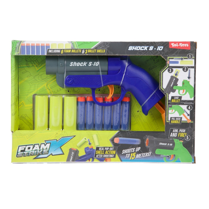 TToys Foam Strike X Пистолет Shock S 10 с Меки Стрели