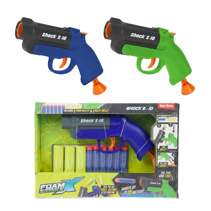 TToys Foam Strike X Пистолет Shock S 10 с Меки Стрели