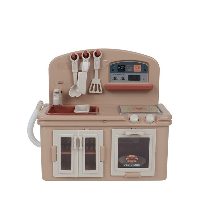 Детска играчка Tiny Home - Кухненски бокс с аксесоари, бежов