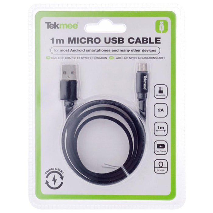 КАБЕЛ MICROUSB ПЛЕТЕН 1М/2А TEKMEE