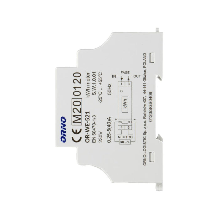 ЕЛЕКТРОМЕР МОНОФАЗЕН 40А OR-WE-521