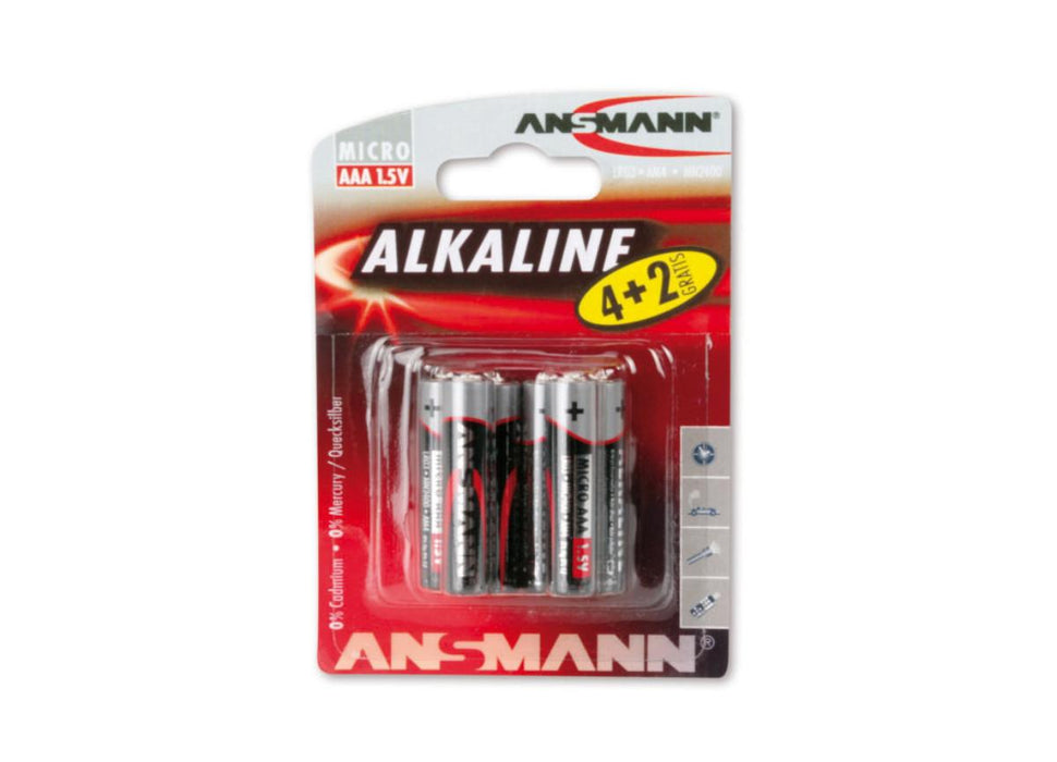 АЛКАЛНА БАТЕРИЯ LR03 AAA 4+2 БР ANSMANN